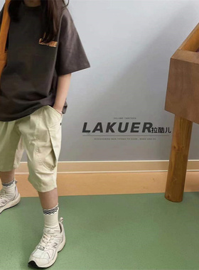 童装实体店现货奕佳潮童馆波啦家LAKUER拉酷儿L223153休闲中裤