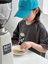 拉酷儿LAKUER品牌童装实体店断码捡漏休闲宽松短袖T恤LMC90065