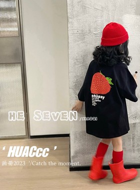 小七家画册QH22153后背草莓图案短袖T恤童装实体店奕佳潮童馆现货