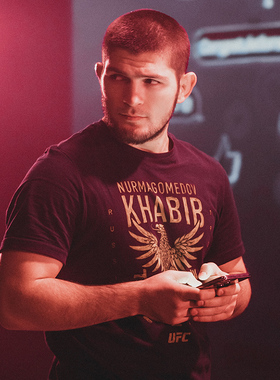 UFC综合格斗MMA搏击小鹰哈比布纯棉锐步拳击美国正品运动短袖T恤