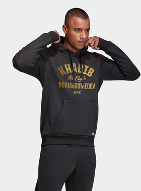 UFC正品黑色运动连帽衫小鹰哈比布金色字母鬼量级MMA自由搏击卫衣