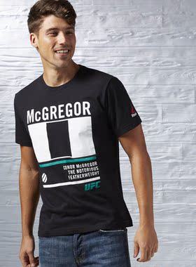 MMA综合格斗UFC短袖锐步康纳-麦格雷戈(嘴炮)黑色男士T恤