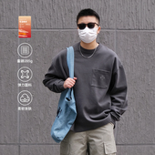 长袖 重磅男士 打底t恤圆领口袋基础宽松潮 新款 TINGOPLANET2026春季