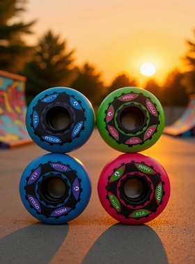 米高MC6轮滑鞋原装轮子轱辘平花轮S7专业MI0直排轮滑MC5高弹轮MC8