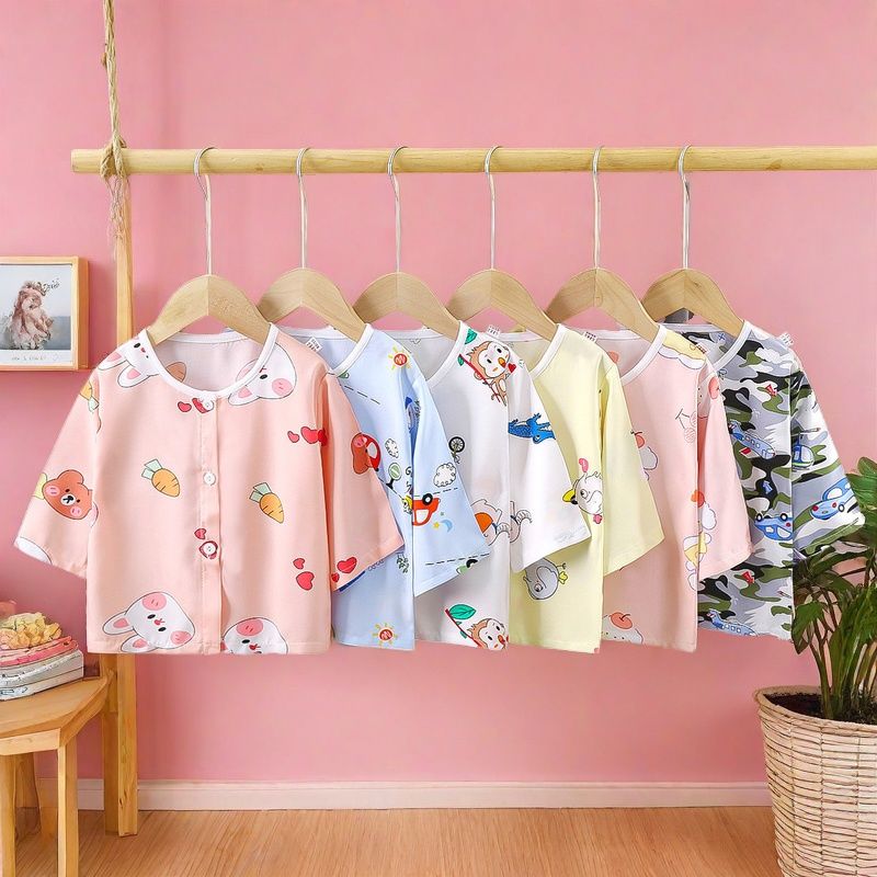 夏儿童家居服上衣薄款男童空调服家居服上装