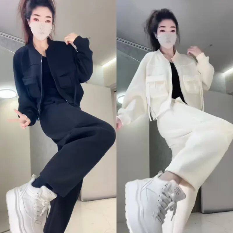 2026春季款休闲套装女个性蝙蝠外套哈伦裤休闲潮牌宽松时尚两件套