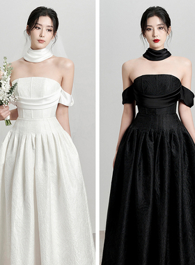 越南小众品牌DEJA VU 2026年夏季新款月光高定抹胸优雅礼服裙