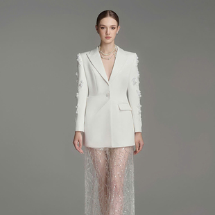 裙 白色简约利落v领西装 越南小众品牌ARTI 2025年新年新款