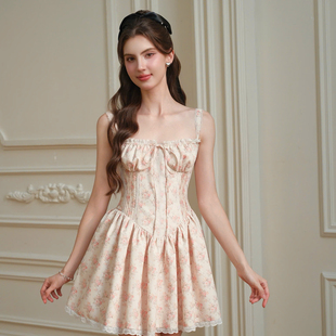 新款 2025年夏季 甜美纤细蕾丝碎花吊带裙 ANGE 越南小众品牌BEL