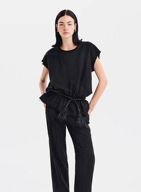 越南小众MUSTHAVE 2024年夏季新款松弛感气质羽毛日常通勤套装