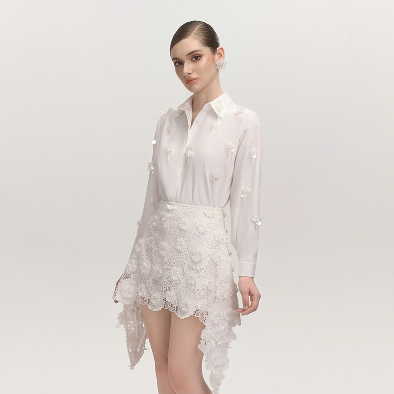 越南小众品牌ARTI 2025年新年新款优雅通勤白色套装裙