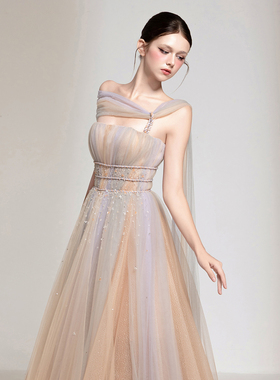 越南小众品牌CHOU PHAN 2025年秋季新款甜美彩色星星点点薄纱裙