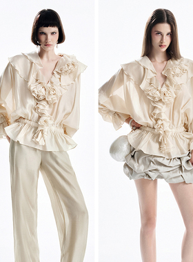 越南小众MUSTHAVE 2025年夏季新款温润素雅米白色弹力套装