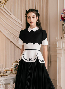 越南LES PETITES MINS品牌 2026夏季新款娃娃领下摆刺绣连衣裙