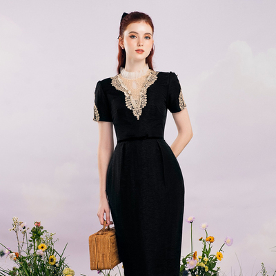 LESPETITES越南小众高腰连衣裙