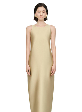 越南小众品牌FIDELE 2023年秋季新款一片式丝光顺滑无袖连衣裙