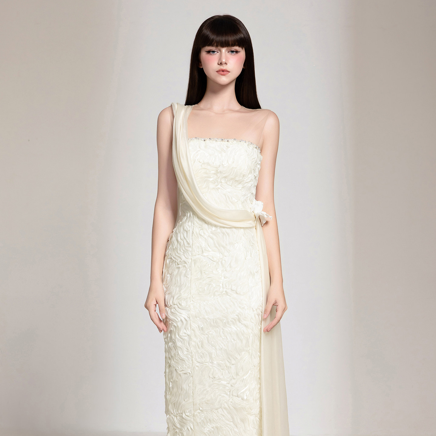 越南小众品牌CHOU PHAN 2025年秋季新款高挑纤薄抹胸长裙