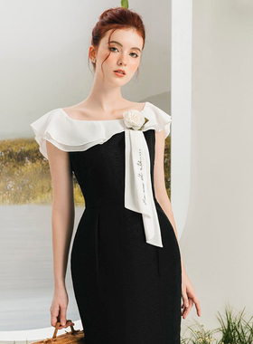 越南LES PETITES MAINS品牌 2026春季新款名媛赫本风简约大方长裙