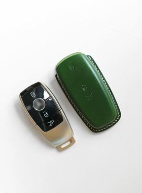适配奔驰E300L真皮手工简约钥匙套E260L个性质感原设计定制钥匙包