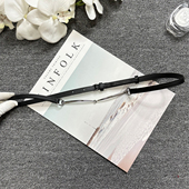 1cm细款 马衔银扣皮带头层牛皮装 饰细腰带真皮女士时间小腰封