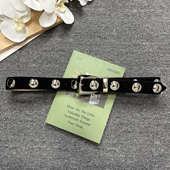 朋克风头层牛皮铆钉腰带女真皮铜扣针扣反绒皮细腰带质感