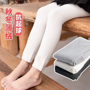 袜纯棉外穿加厚洋气长裤 秋冬季 胖儿童白色连裤 打底裤 女童加绒薄款