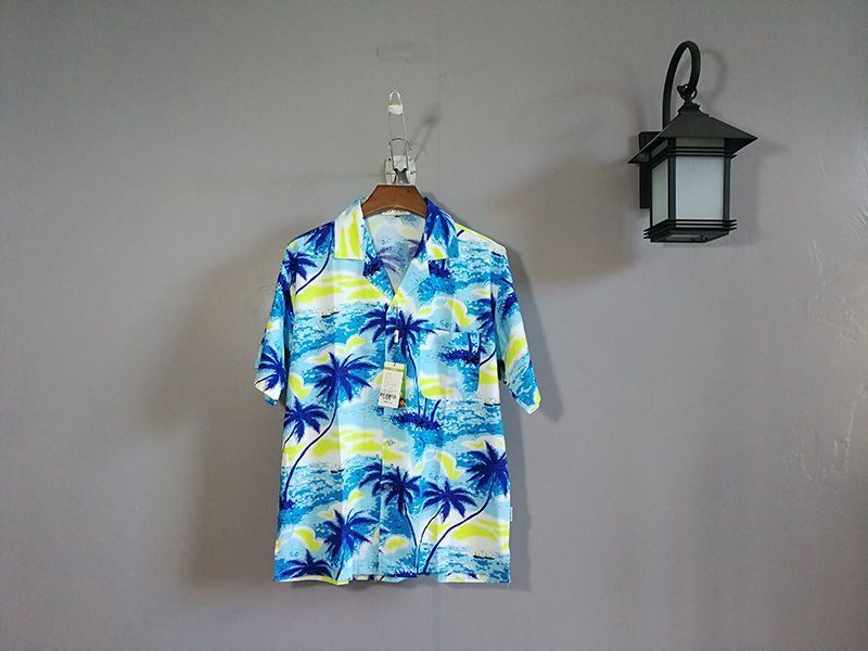 海南岛服沙滩衬衫男女旅游纯棉短袖椰树服夏威夷印花衬衣情侣套装