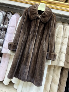 “在逃公主”全抽南瓜袖貂皮大衣女水貂皮草中长款整貂年轻外套冬