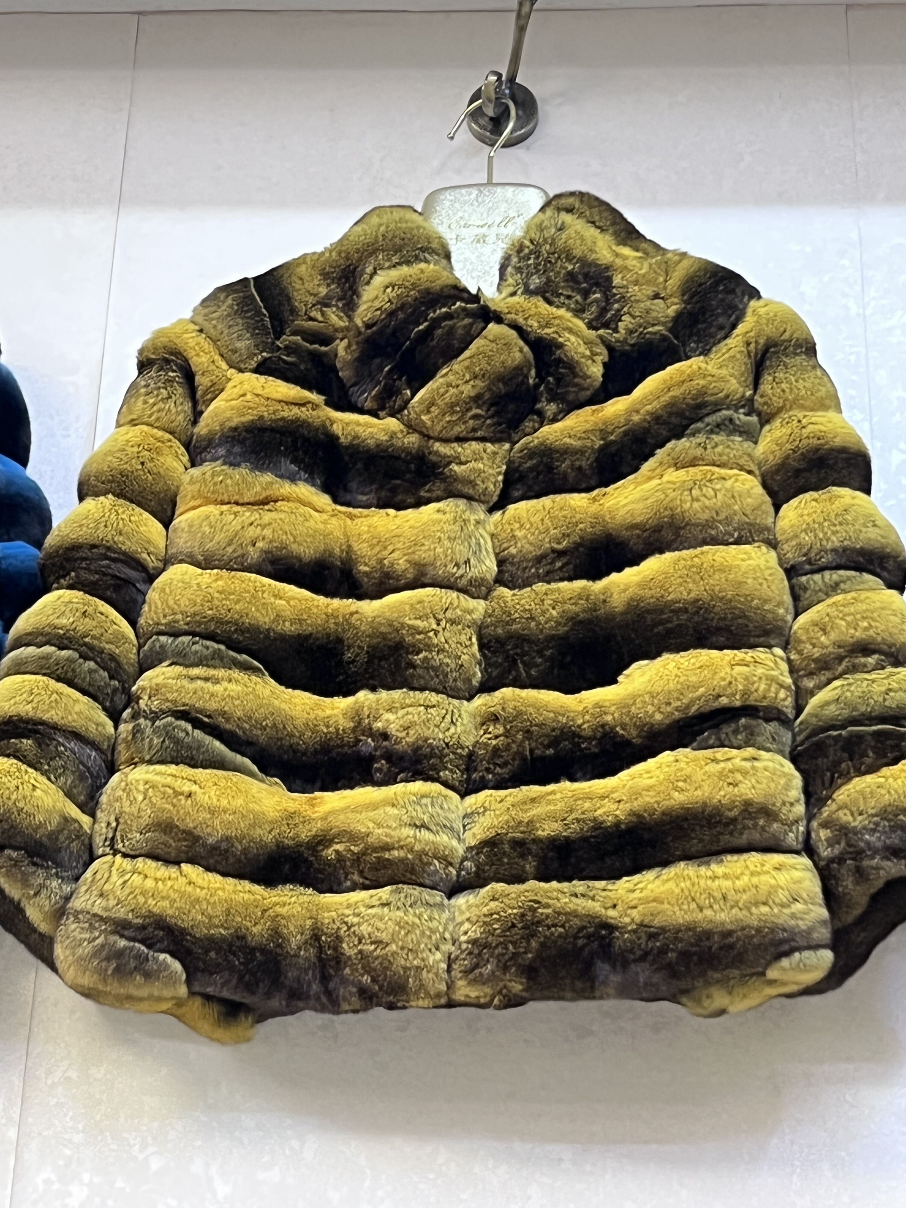 时尚年轻龙猫皮草外套女士短款青紫蓝皮草外套