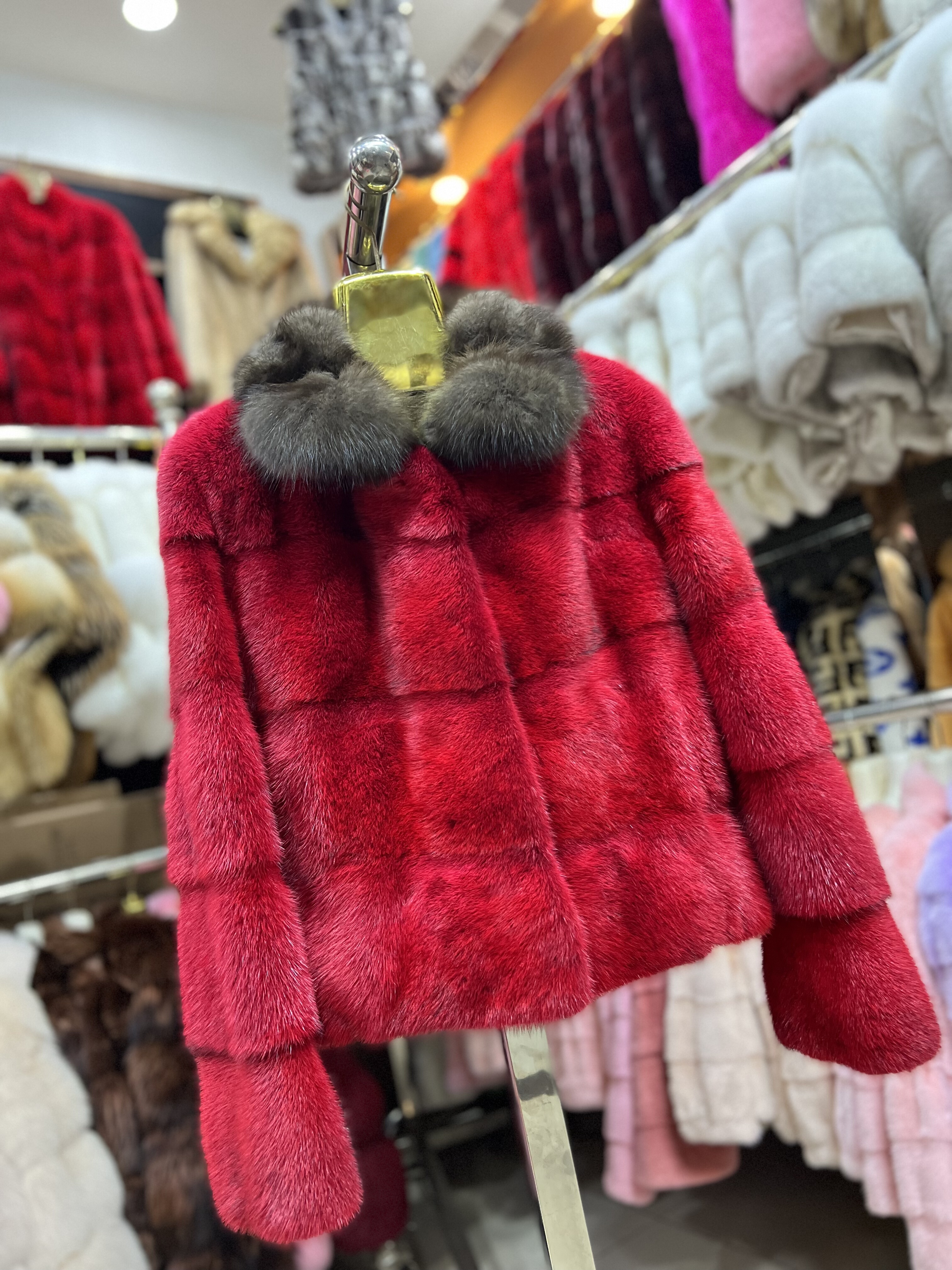 皮草2025年新款女年轻款时尚紫貂领水貂裘皮貂皮大衣外套