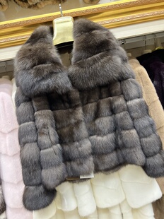 定制款33500新款俄罗斯紫貂整貂皮草 天使之翼短款横排貂皮外套