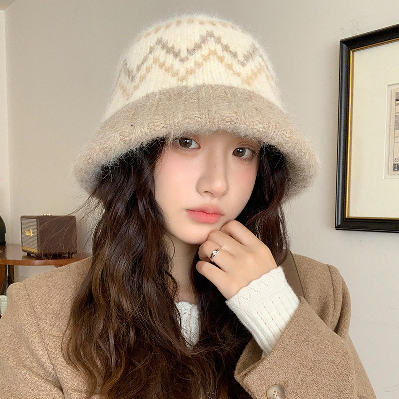 费尔岛拼色针织渔夫帽子女冬季复古百搭保暖盆帽韩版显脸小毛线帽,服饰配件/皮带/帽子/围巾,帽子,淘宝优惠券,粉丝福利购,淘宝优惠卷