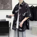 夏新款男大码打底衫宽松短袖T恤百搭印花体恤/7110p35，男装T恤，电商A012