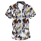 2021宽松休闲大码印花中国风男春夏短袖衬衫QT5030/D7097p30，男装衬衫，电商A012