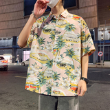 夏新款男大码宽松短袖T恤百搭印花体恤打底衫/7102p35，男装T恤，电商A012