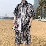 复古男短袖夏季条纹休闲上衣外套痞帅大码衬衣A011-2/TZ8637TP25，男装T恤，电商A012