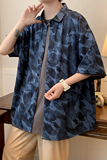 大码外套青年衬衣休闲宽松短袖印花流行衬衫男A011-2/8606p40，男装T恤，电商A012