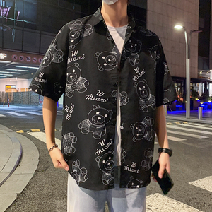 夏新款男大码短袖打底衫宽松T恤百搭印花体恤/7103p35图片