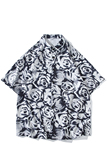 花衬衫男短袖夏季痞帅休闲上衣服外套翻领大码衬衣男A011-2/P35，男装T恤，电商A012