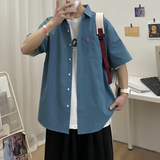 港风风休闲男新款青年百搭时尚短袖衬衫/D7080p22，男装T恤，电商A012