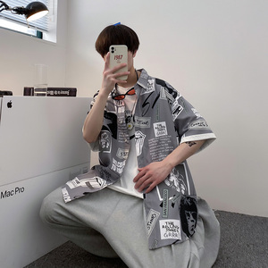 夏季时尚都市男士帅气风衬衫学生休闲短袖衬衣D7101/P27，男装T恤，电商A012