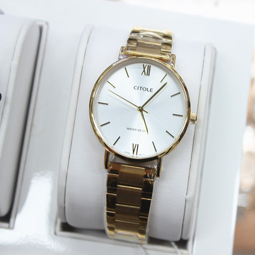 CITOLE西腾超薄情侣表休闲简约钢带石英表大表盘女士防水腕表5278