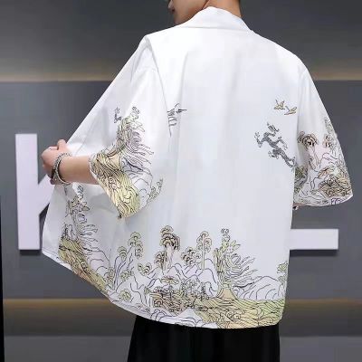 中国风佛系男装汉服男古风浮世绘日式和服羽织开衫防晒衣道袍披风