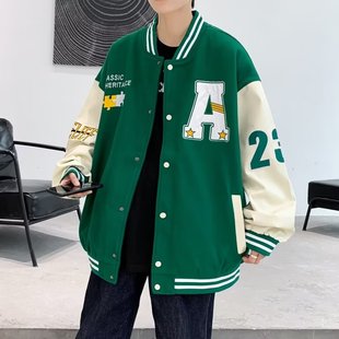 棒球服男外套春季 夹克高街外套 秋冬薄款 ins潮情侣青少年休闲大码