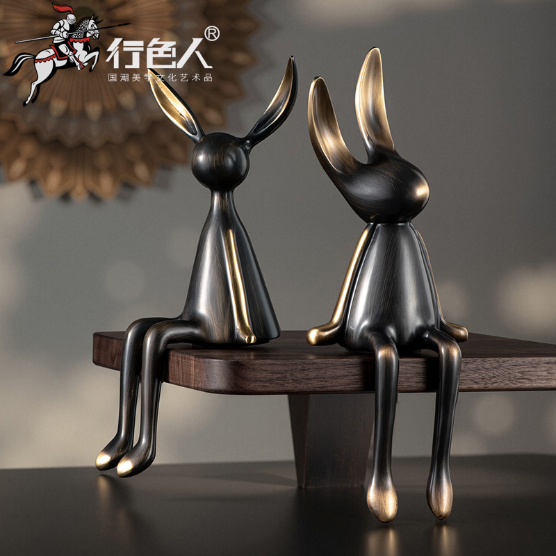 行色人《代代有钱》全铜摆件招财进宝新中式高端电视柜客厅装饰品