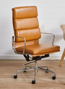EAMES北欧真皮电脑椅办公转椅创意单人铝合金伊姆斯设计师定制