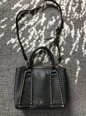 AG 金属装饰拉链牛皮 手提 斜挎包