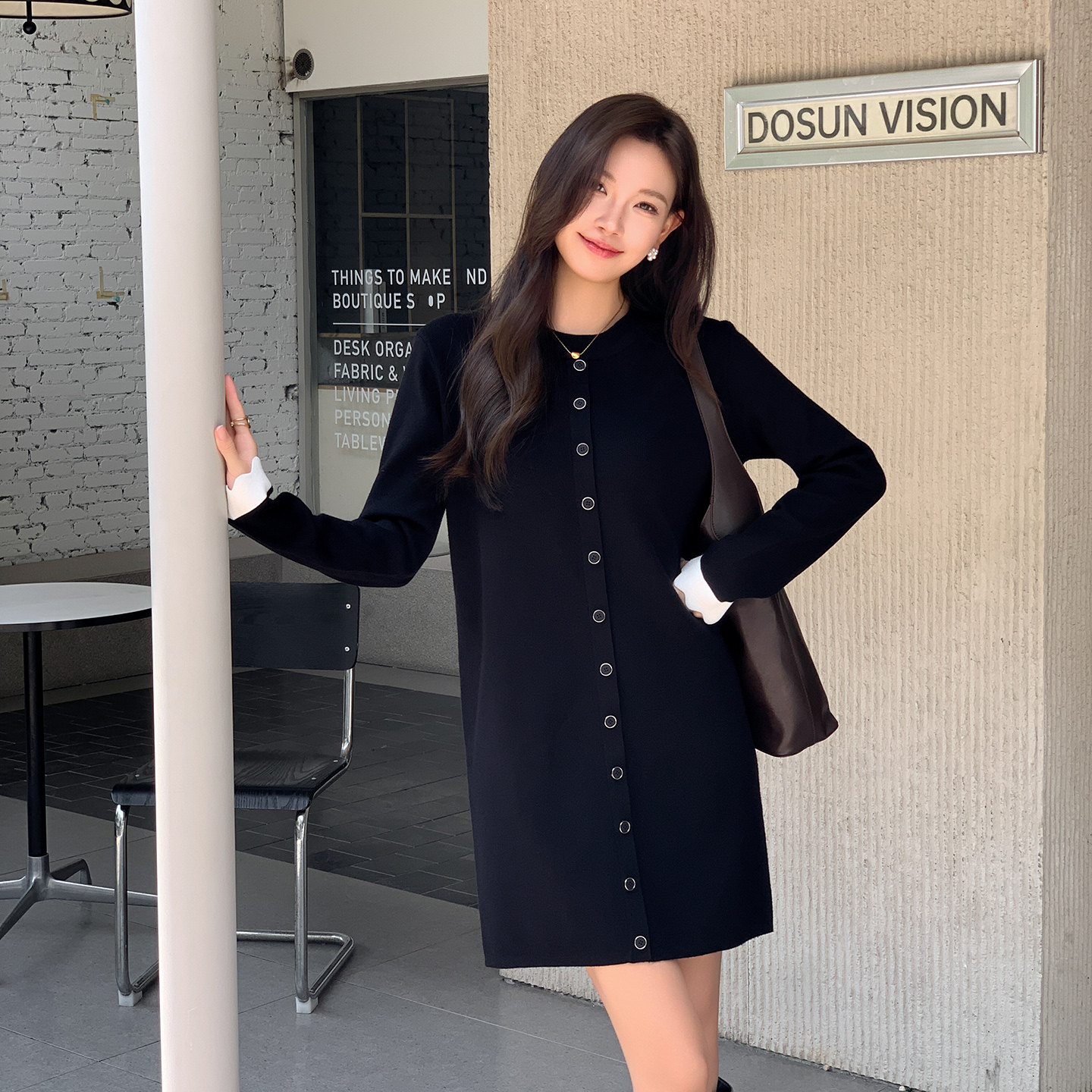 不起球不变形冬季连衣裙毛衣裙