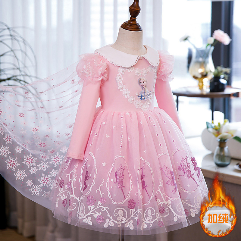 女童艾莎公主裙秋冬季爱莎连衣裙