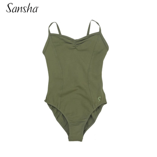 Sansha 三沙练功大背体操艺考形体服女连体高胯吊带舞蹈服LS1554